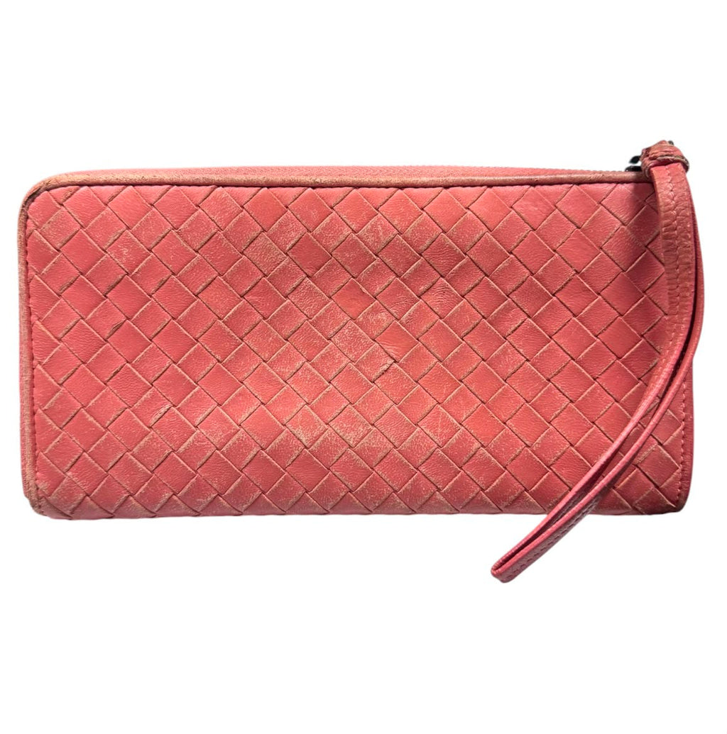 Bottega Veneta Leather Orange & Brown Colour Long Shape Wallet