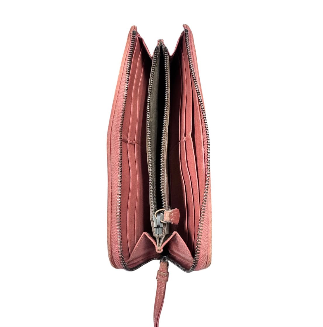 Bottega Veneta Leather Orange & Brown Colour Long Shape Wallet