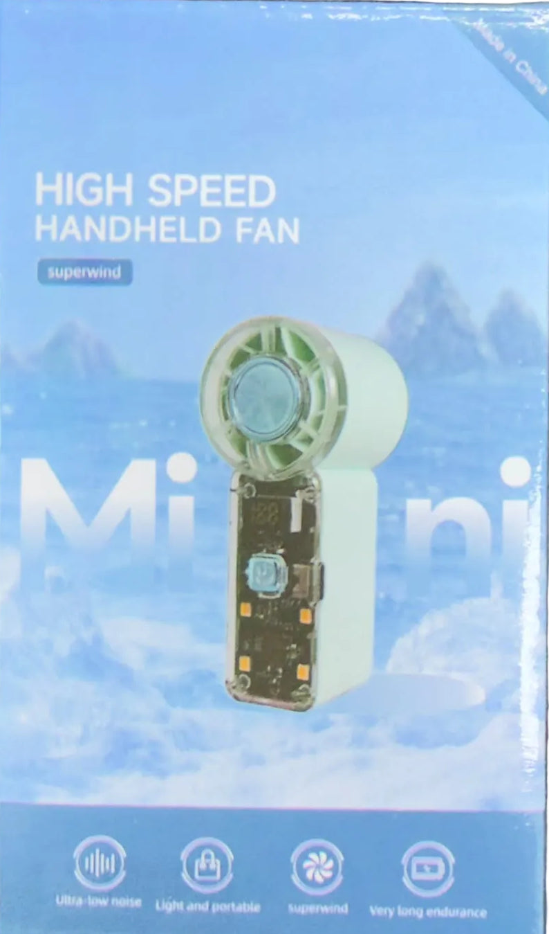 Mini See-Through Handheld Power Fan