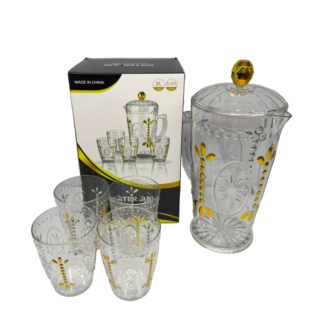 2L Water Jug with 4 x 0.37L Cups - Y35-153509-45
