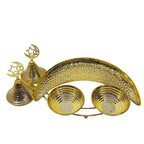 2-Piece Crescent Tray Gold Snack Container Set - A5-35