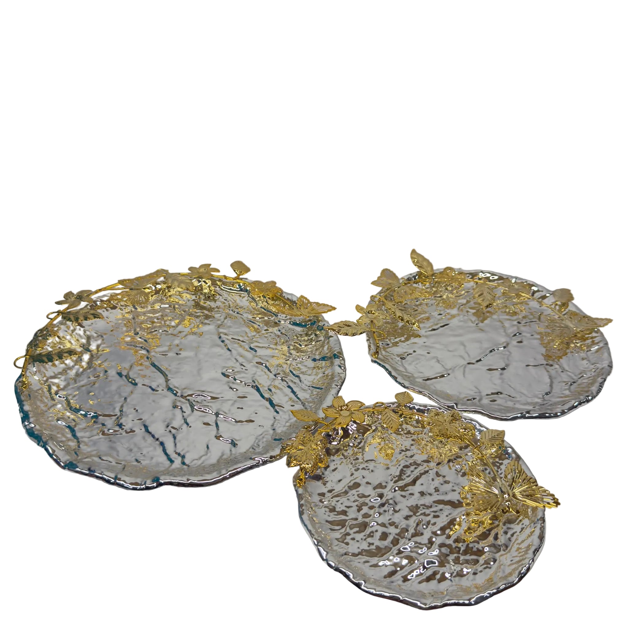 3-Piece Round Serving Tray Stand Set - A5-42ABC