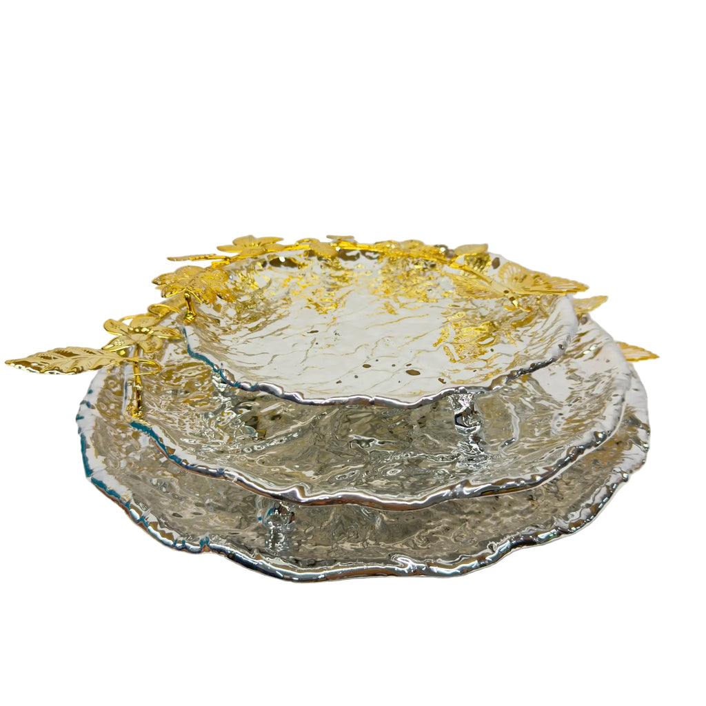 3-Piece Round Serving Tray Stand Set - A5-42ABC