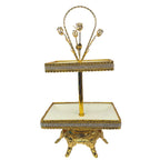 2-Tier White & Gold Condiment Tray - YG284