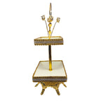 2-Tier White & Gold Condiment Tray - YG284
