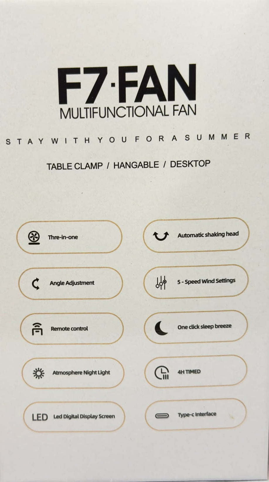 Oscillating Table Fan with Clip