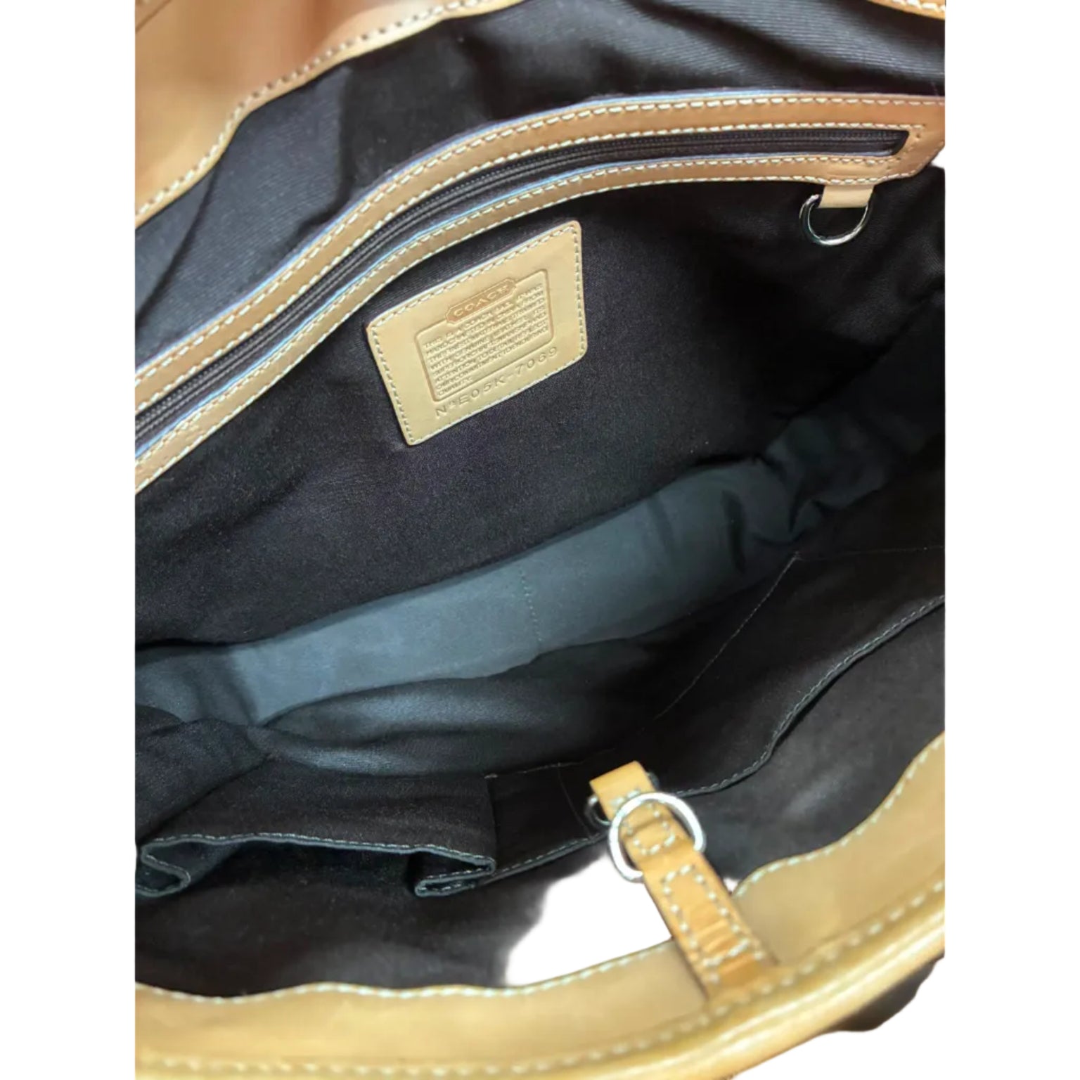 COACH 7069 Signature Canvas Leather Tote Bag
