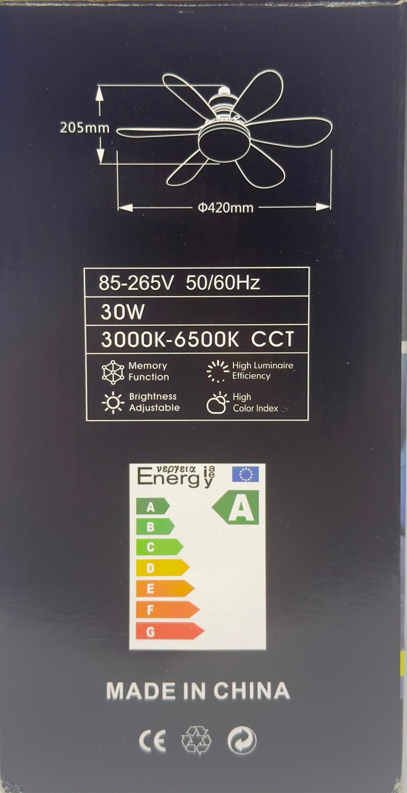 E27 Fan with LED Translucent Cover - 901