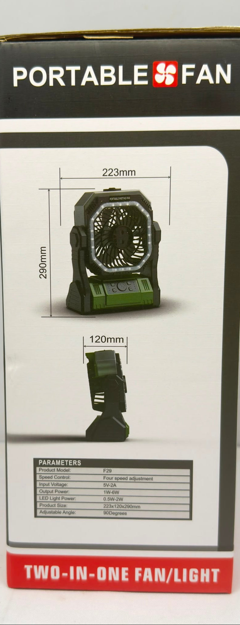 2-in-1 Portable Fan Light - J328-77F290