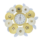 Gold & White Leaf Clock - A51183