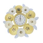 Gold & White Leaf Clock - A51183