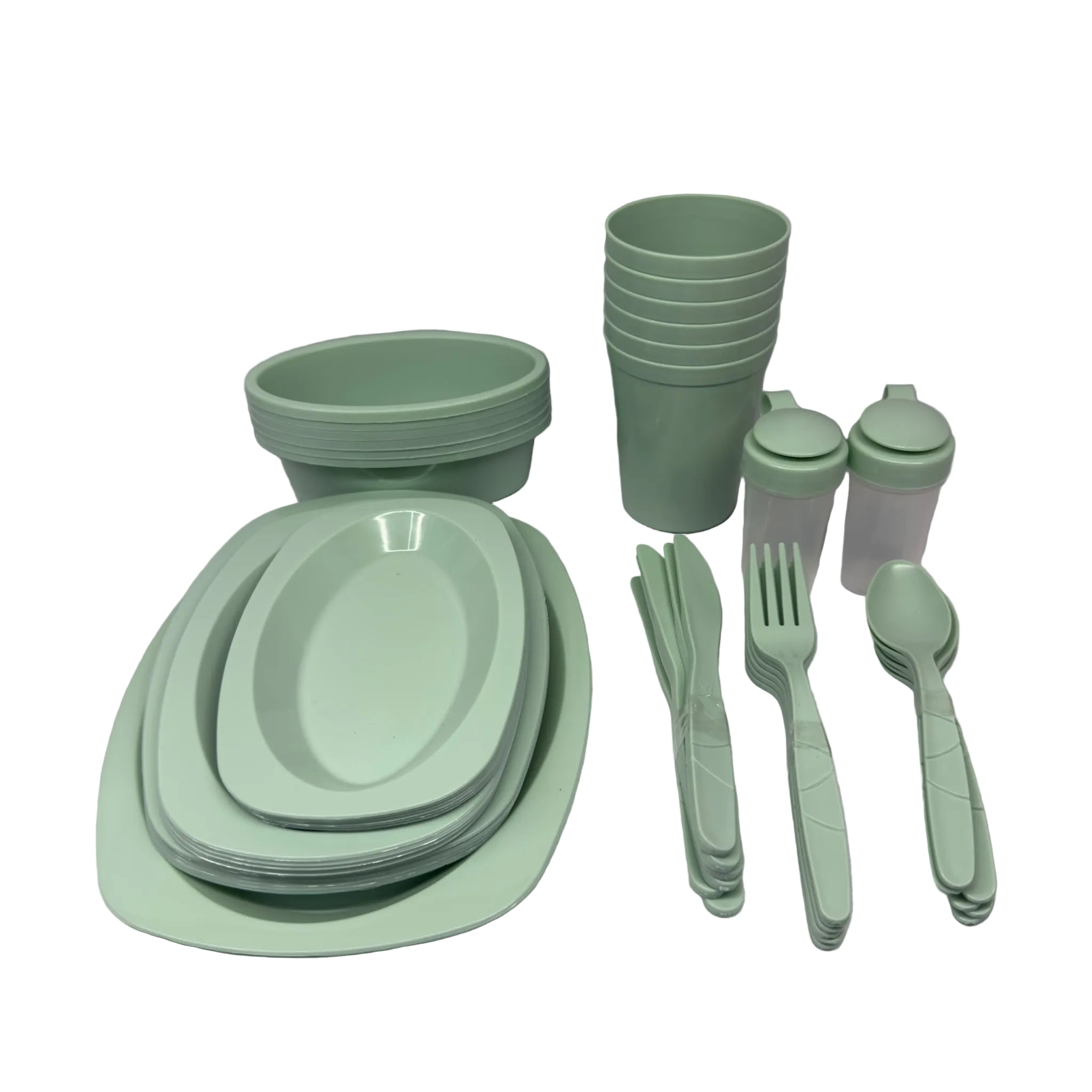 54-Piece Picnic Plate & Cutlery Set - 010-108-54