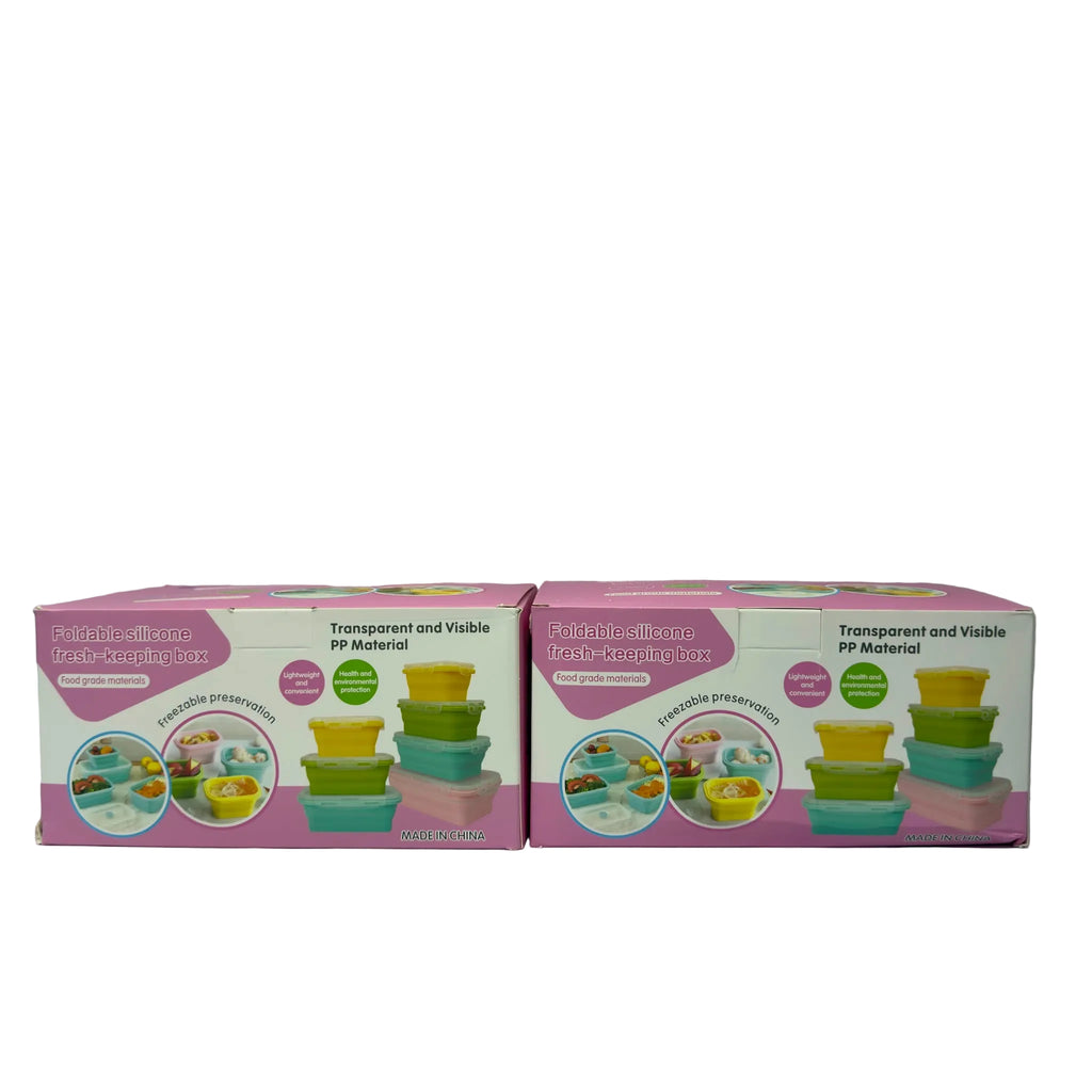3-Piece Foldable Silicone Lunch Box Set - H72-3SET