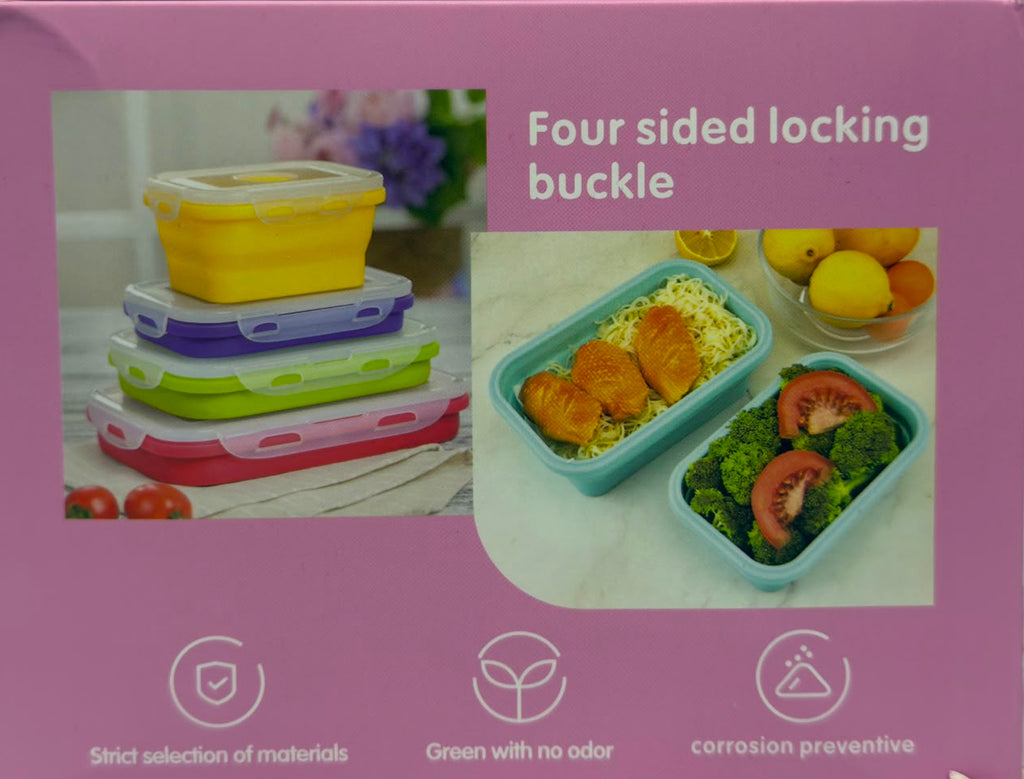 3-Piece Foldable Silicone Lunch Box Set - H72-3SET