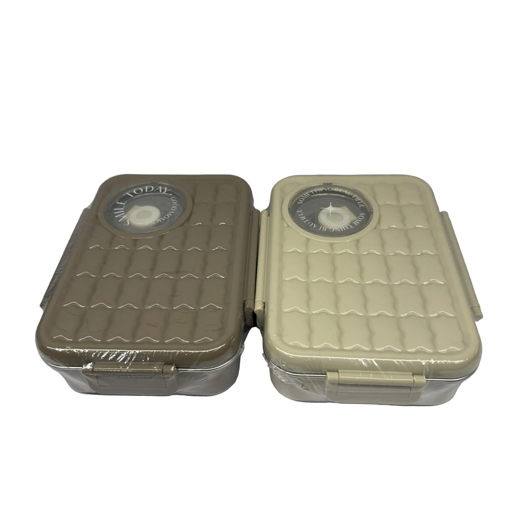 Stainless Steel Lunch Box with Beige Top - MX039