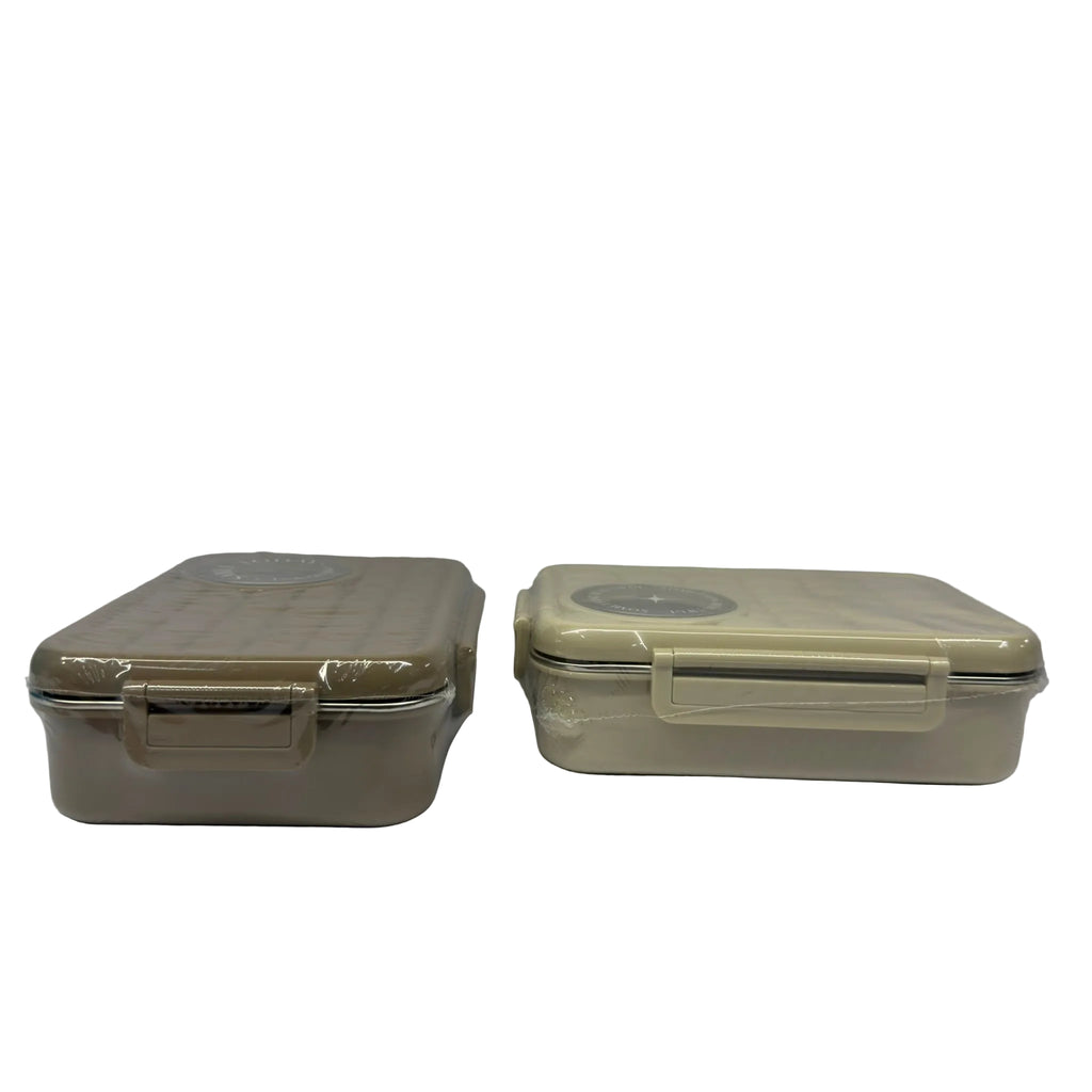 Stainless Steel Lunch Box with Beige Top - MX039