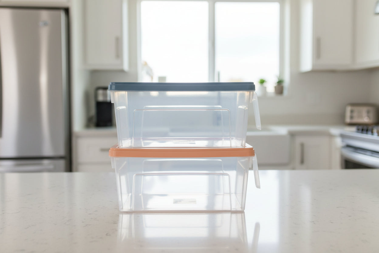 Medium Fridge Storage Box with Lid & Handle - J52-0324 Main image