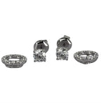 750WG 2Way Natural Diamond D2=Appx 1ct, D28=0.51cts Earring