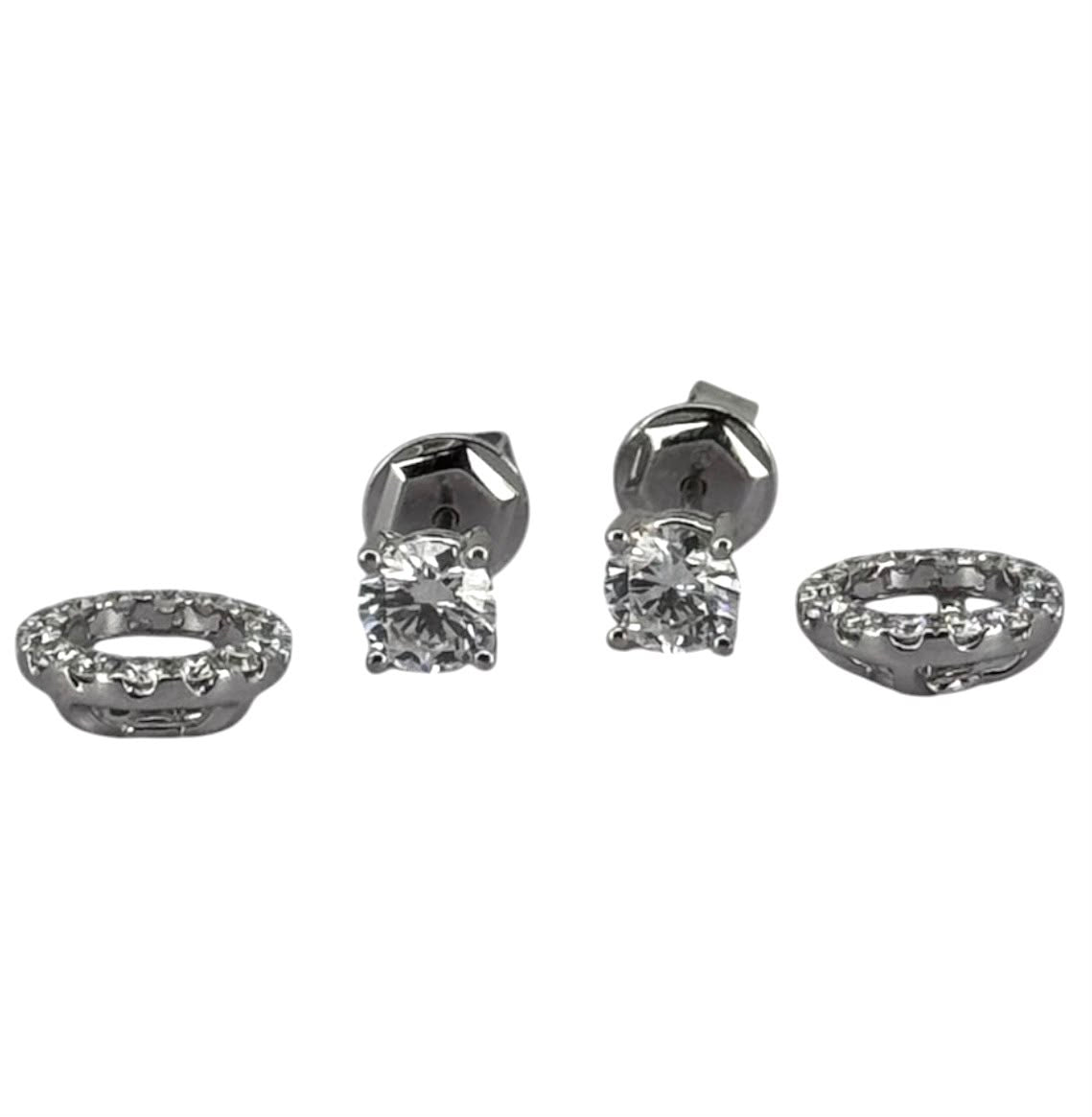 750WG 2Way Natural Diamond D2=Appx 1ct, D28=0.51cts Earring