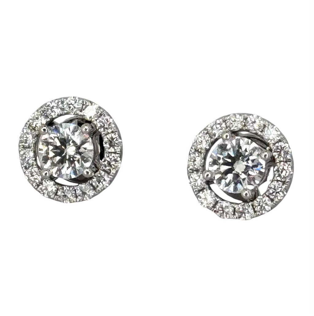 750WG 2Way Natural Diamond D2=Appx 1ct, D28=0.51cts Earring