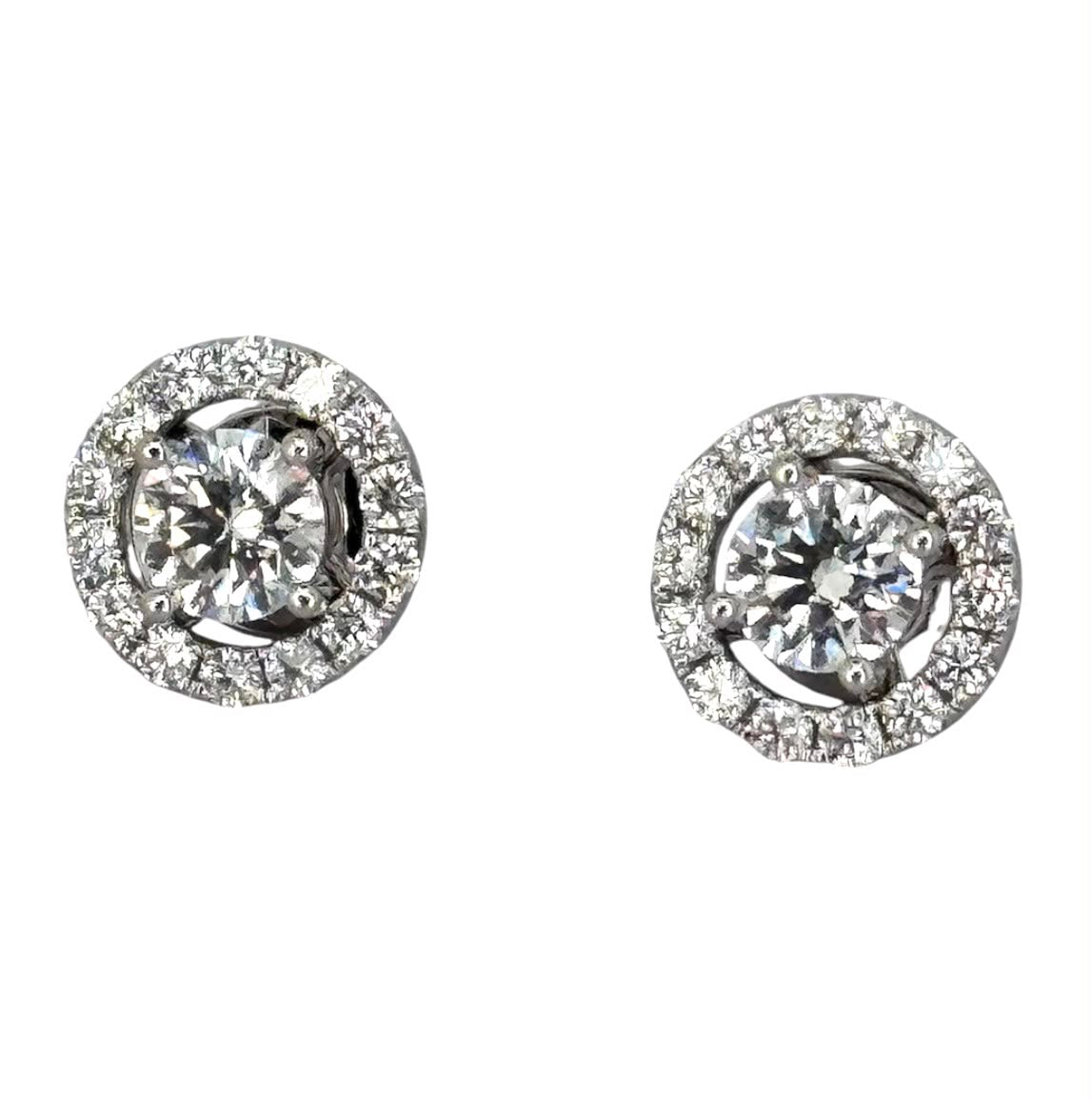 750WG 2Way Natural Diamond D2=Appx 1ct, D28=0.51cts Earring