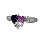 750WG Natural Diamond=0.37ct, Unheated Sapphire Appx 0.3ct Ring With Cert
