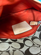 Coach Signature Tan And Brown Canvas Flap Crossbody Bag