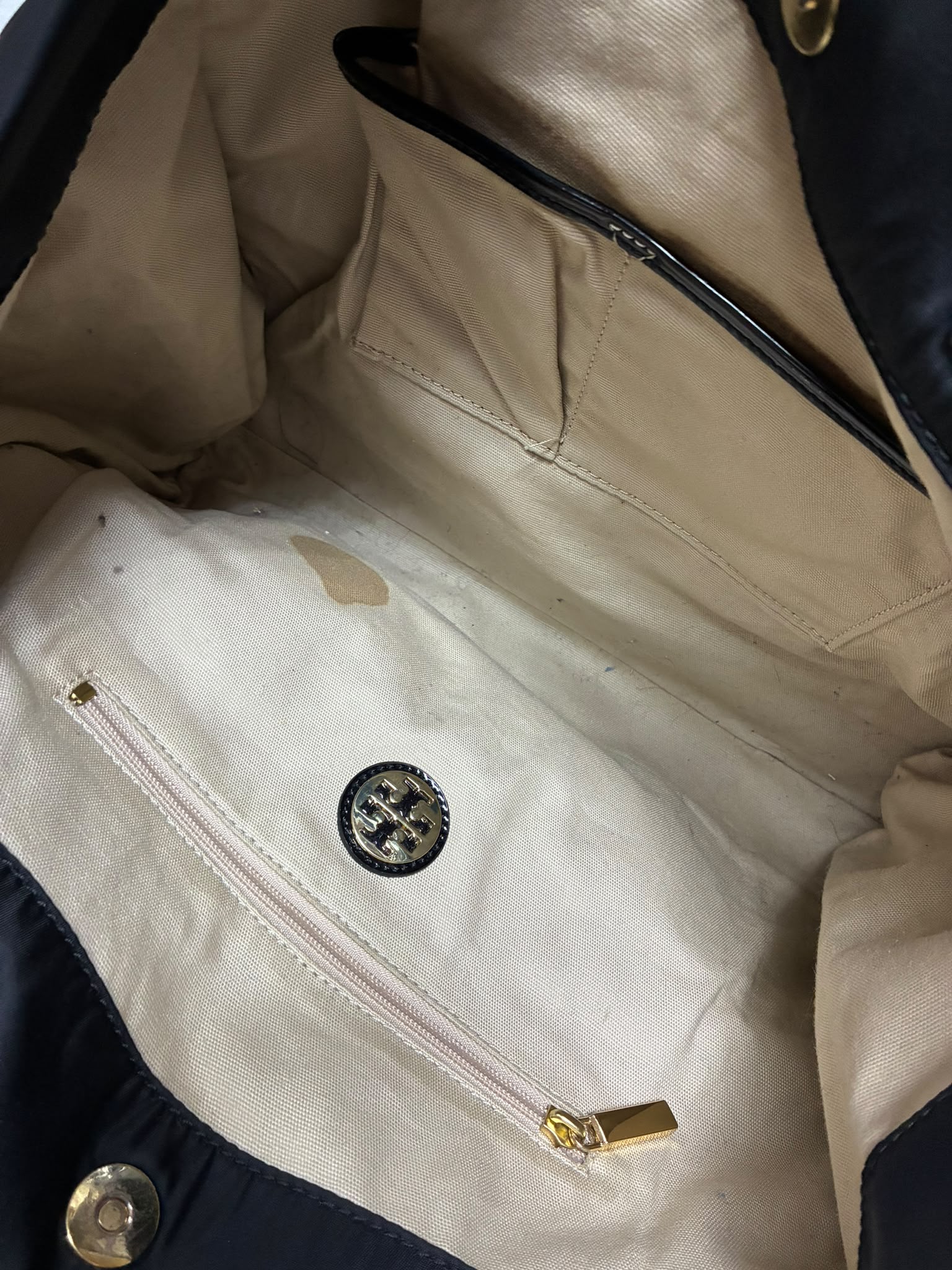 Tory Burch Small Ella Patent Nylon Tote