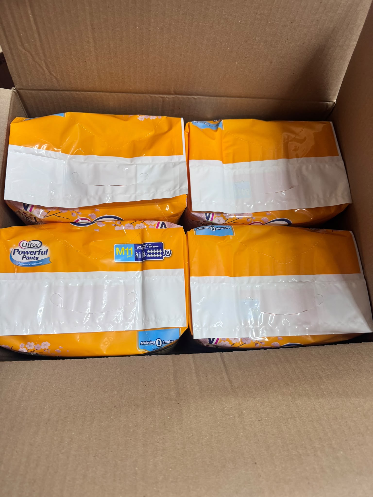 Lifree Powerful Pants Size M, Waist 23-34 inches or 60-85cm 11Piece X 4 Pack, Carton Secondary image