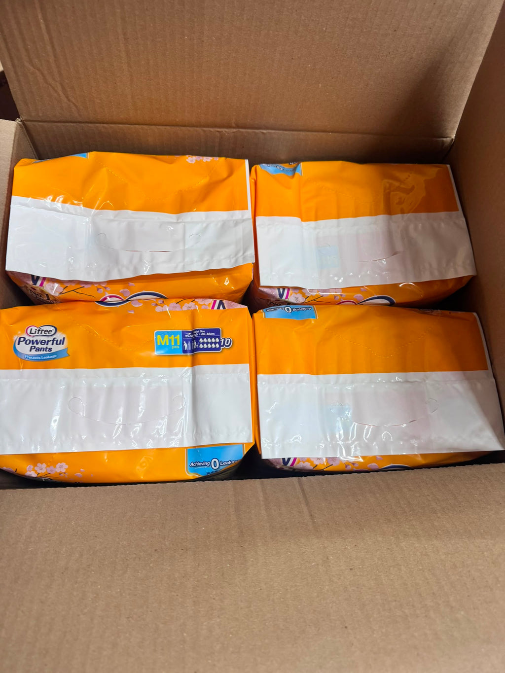 Lifree Powerful Pants Size M, Waist 23-34 inches or 60-85cm 11Piece X 4 Pack, Carton