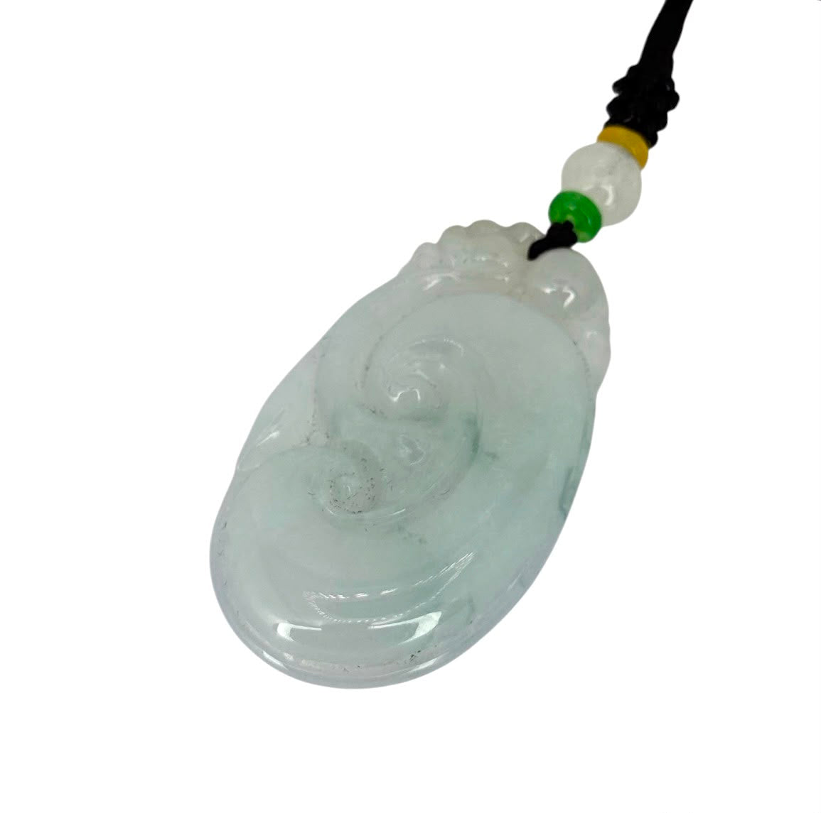 Jadeite Type A Jade "Lingzhi" Carving Pendant With Cert Secondary image