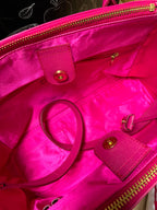Samantha Thavasa Lady Azel Saffiano Leather Handbag Magenta Pink