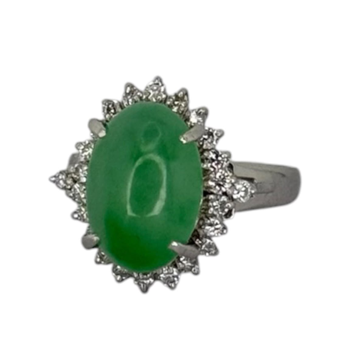 PT900 Jadeite A Jade=5.85ct, Diamond=0.45ct Ring With Cert Main image