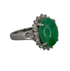 PT900 Jadeite A Jade=5.85ct, Diamond=0.45ct Ring With Cert