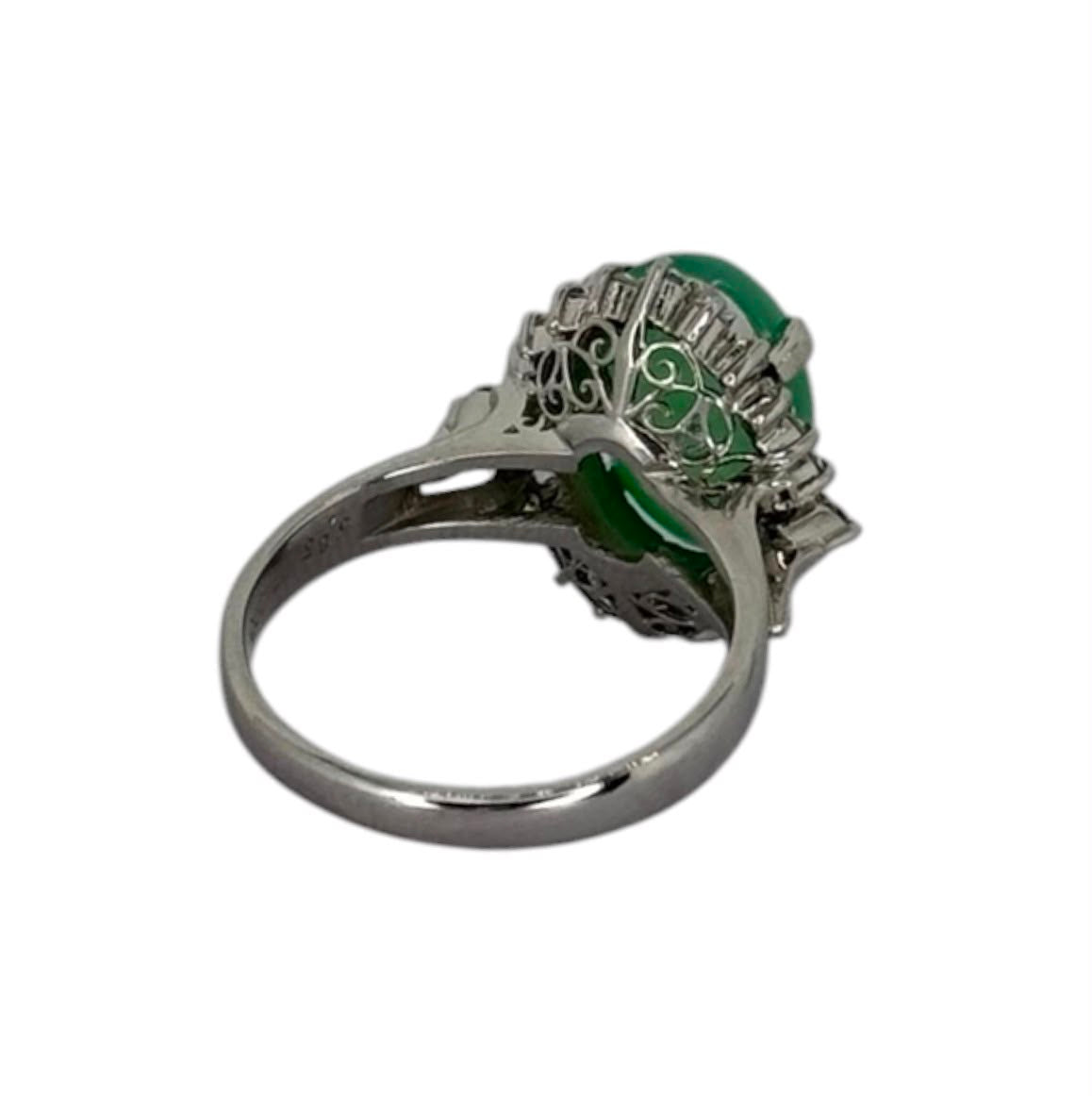 PT900 Jadeite A Jade=5.85ct, Diamond=0.45ct Ring With Cert