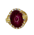 850YG Ruby Appx 8cts, Diamond Men RIng