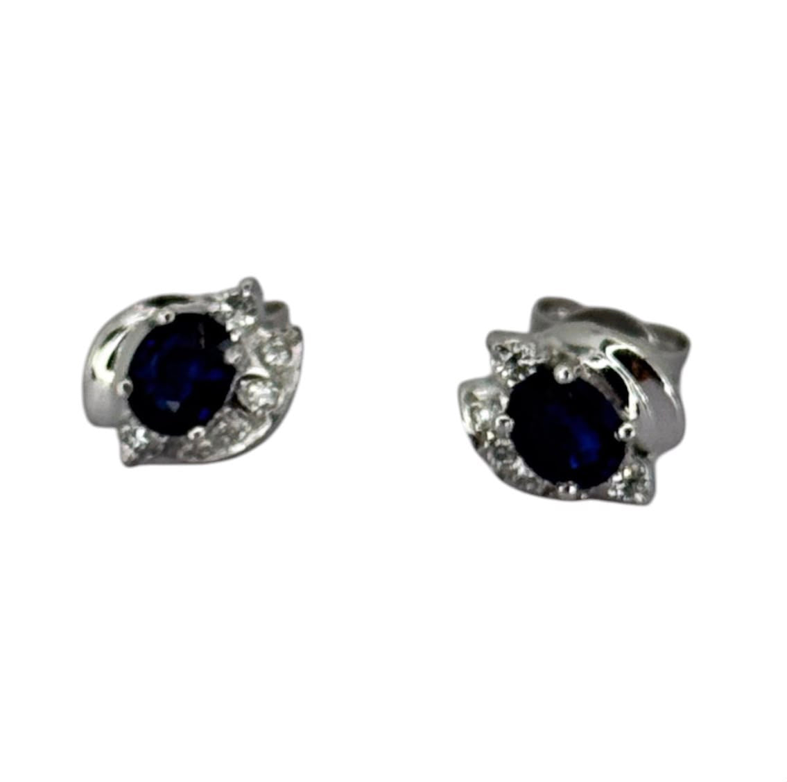 750WG Blue Sapphire Diamond Earring Main image
