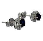 750WG Blue Sapphire Diamond Earring
