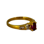750YG Ruby Diamond Ring