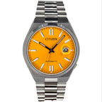 CITIZEN Tsuyosa Automatic Yellow Dial Watch, 40mm