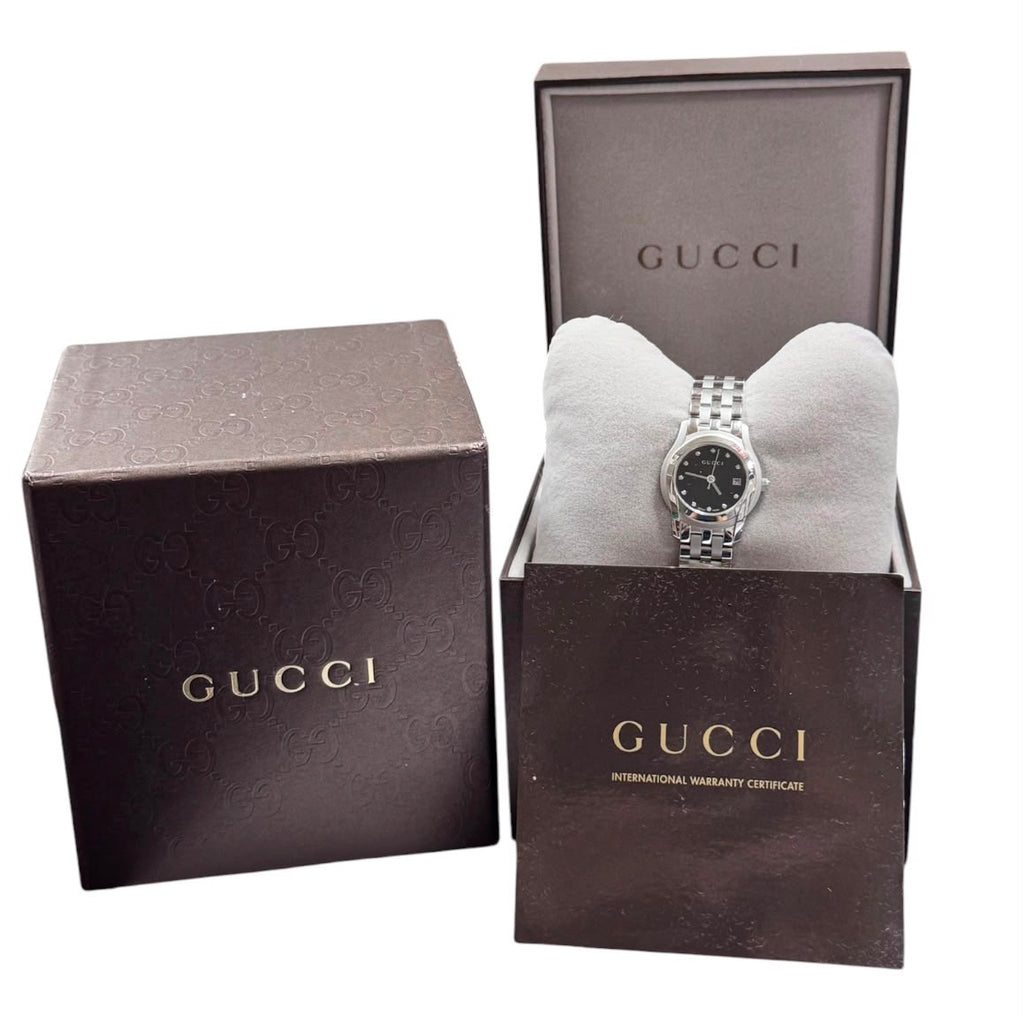 Gucci 5500L Diamond Index Quartz Watch , 27mm