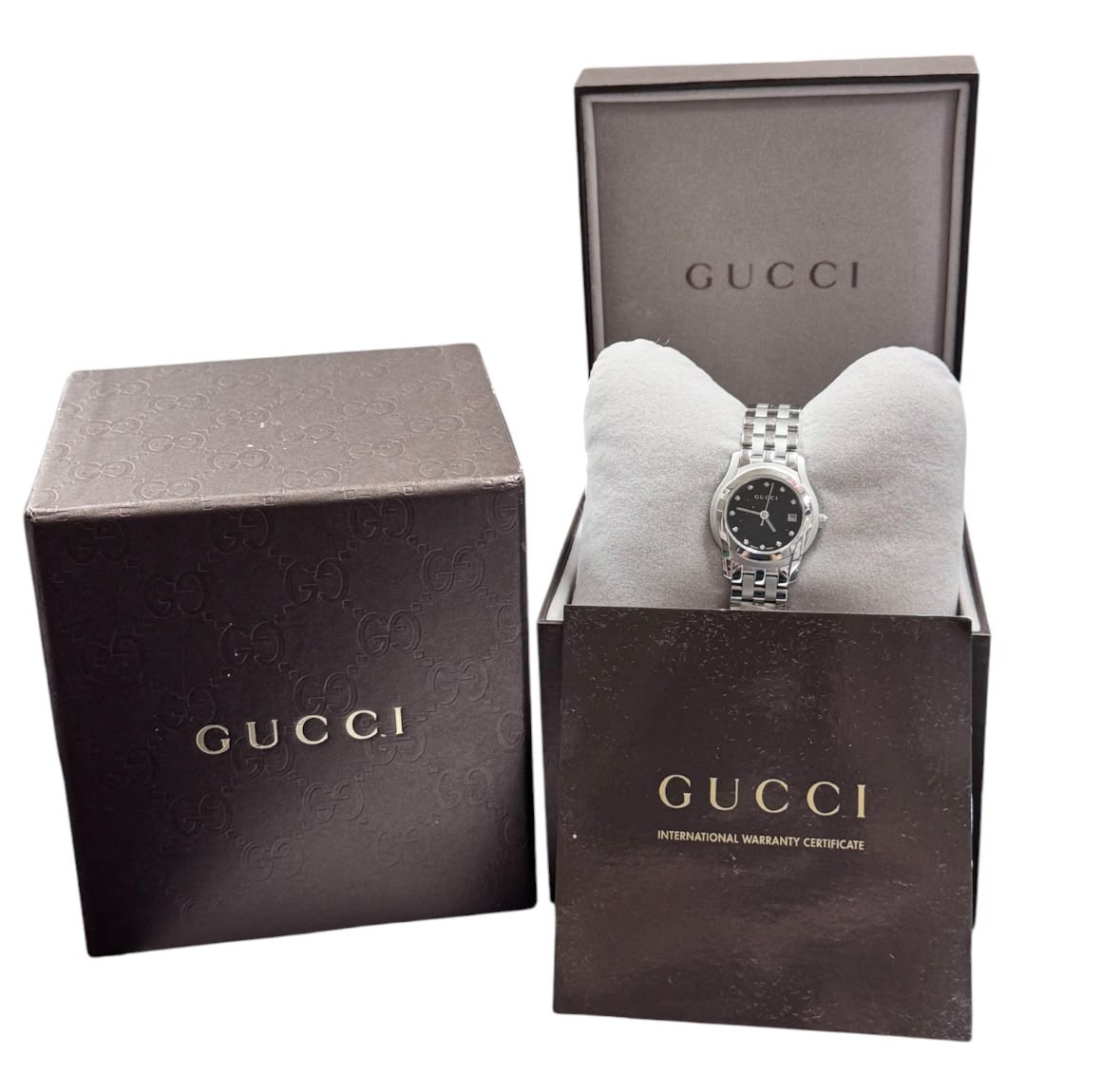 Gucci 5500L Diamond Index Quartz Watch , 27mm