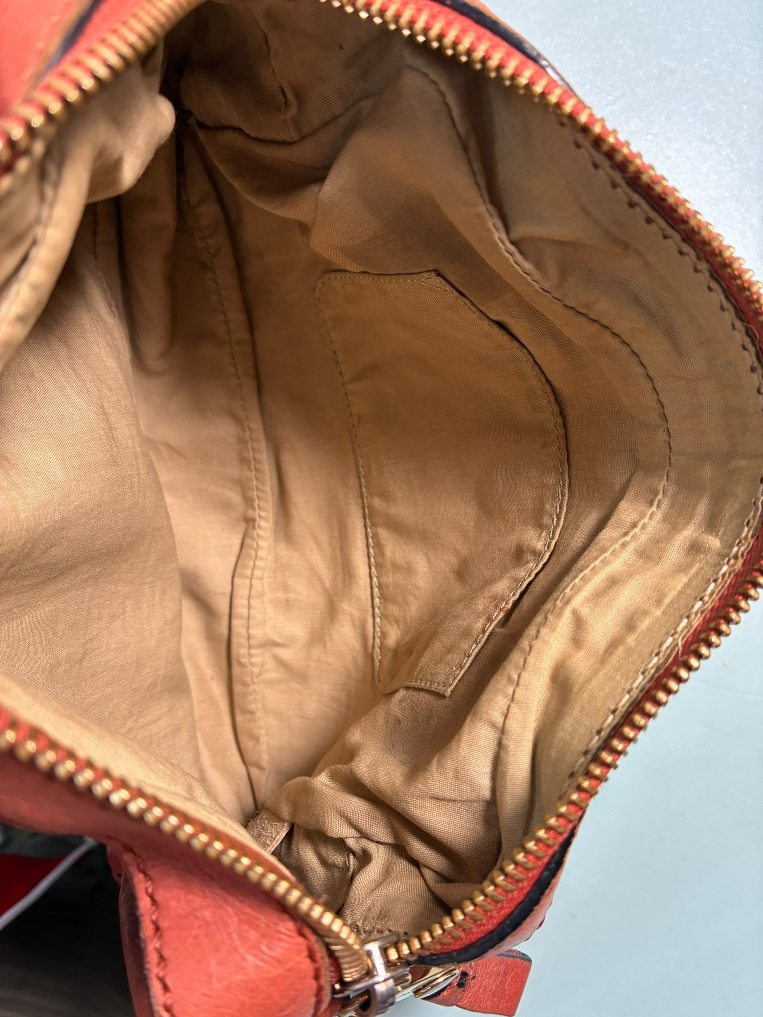 Chloe Shadow 2WAY Shoulder Bag Orange Leather