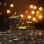 3-Piece Food Storage Container Set with Gold Lids - J136-DW0287