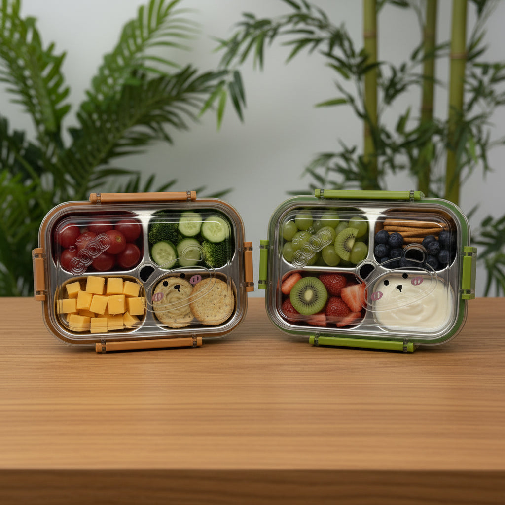 Lunch Box with Stainless Steel Compartment - HH074