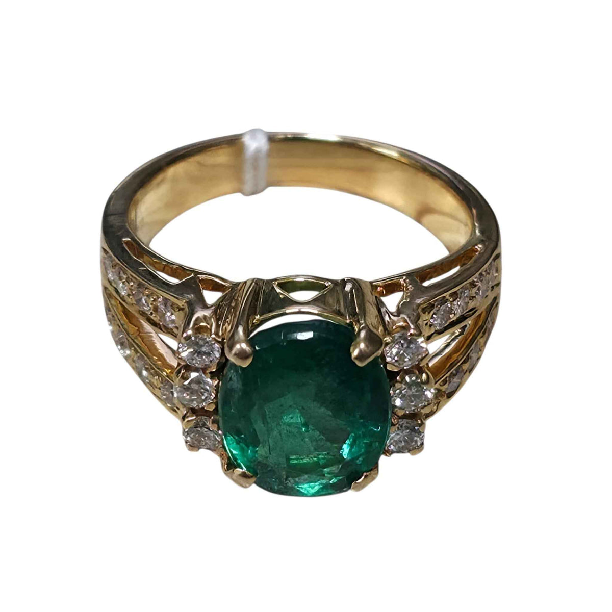 750YG Emerald Diamond Lady Ring Main image