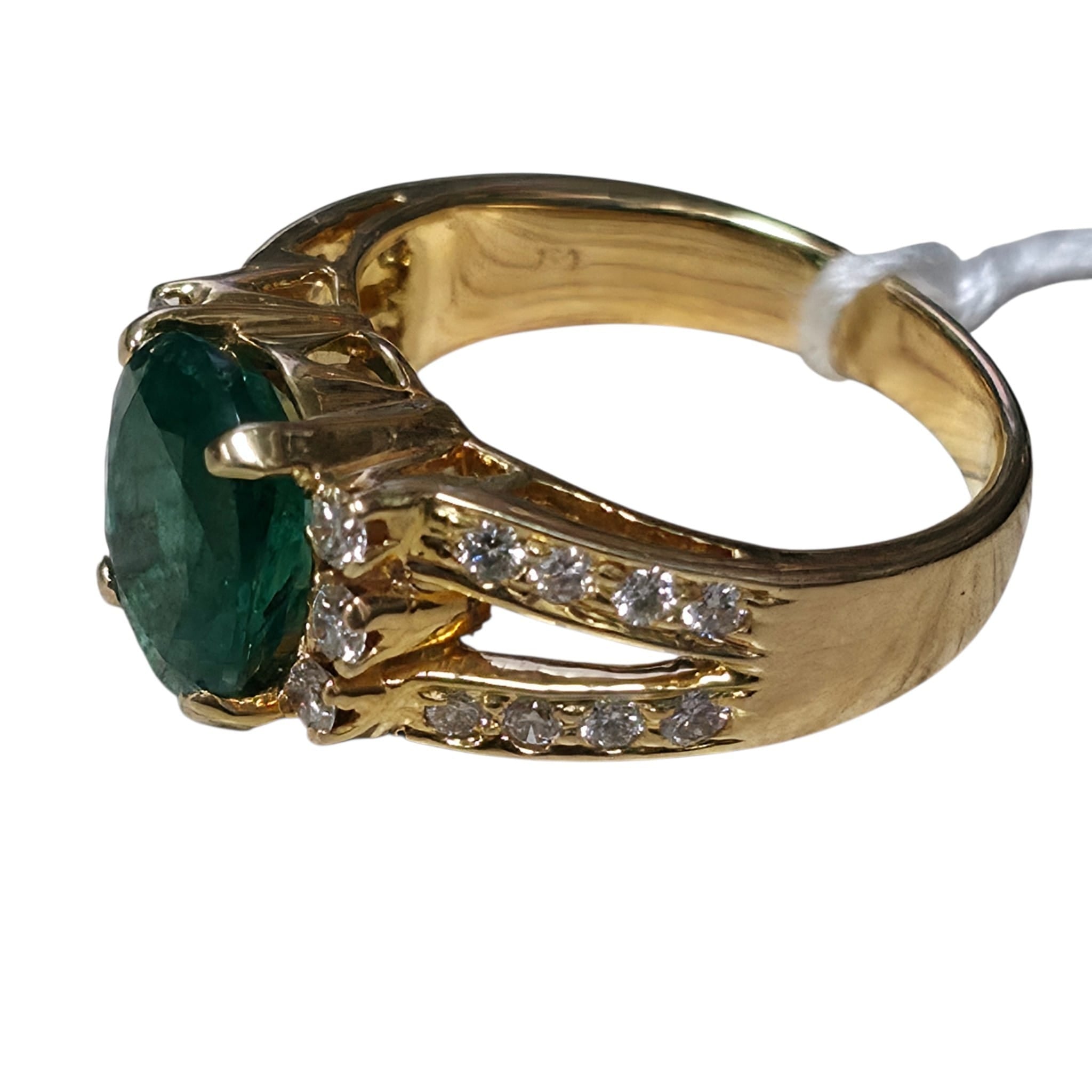 750YG Emerald Diamond Lady Ring