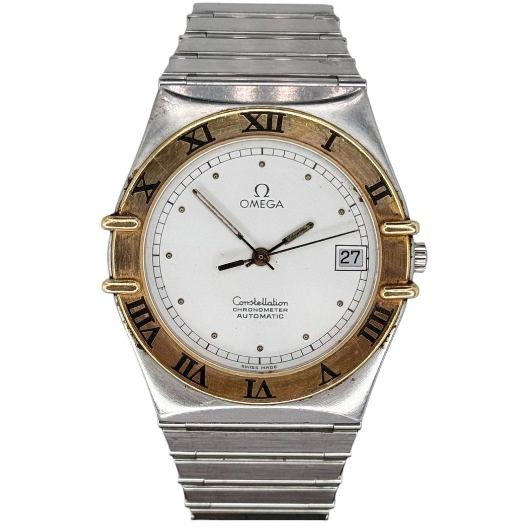 Omega Constellation 18K Yellow Gold Bezel Automatic Watch, 36mm