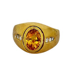 750YG Yellow Sapphire 2.5cts , Diamond Ring With Cert