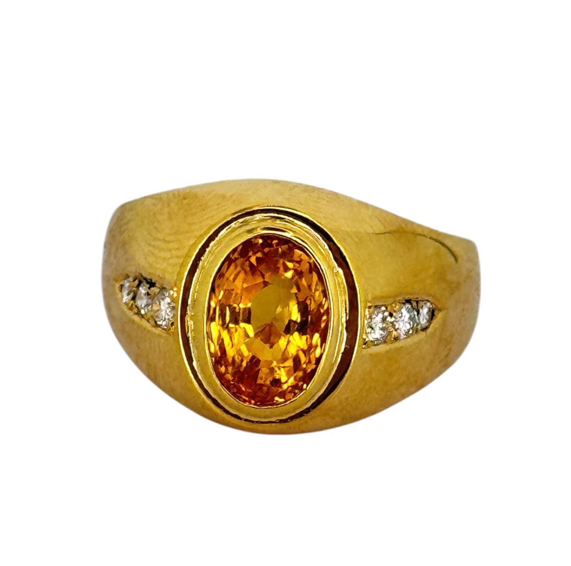750YG Yellow Sapphire 2.5cts , Diamond Ring With Cert